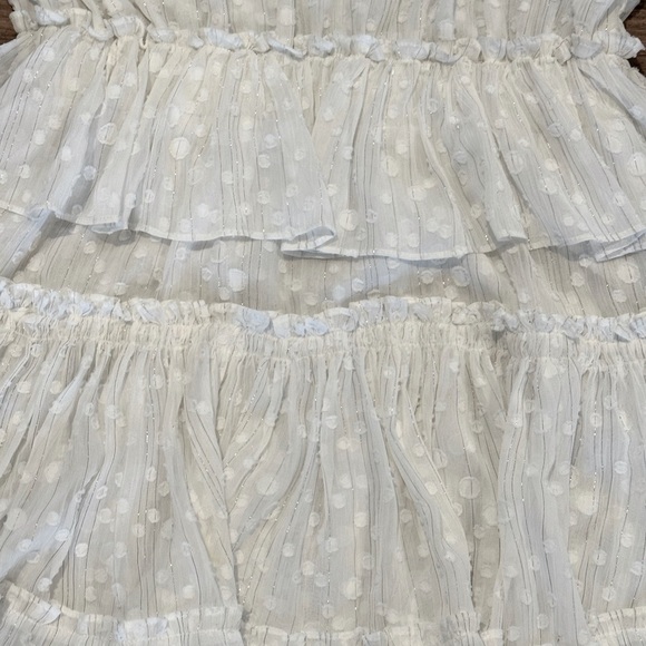 NWOT MISA Los Angeles Lilian White Lace Tiered Dress Size Large - Picture 6 of 13